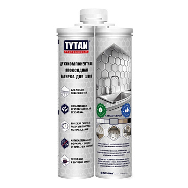 Герметик эпоксидный для швов Tytan Professional двухкомпонентный светло-серый 400 мл