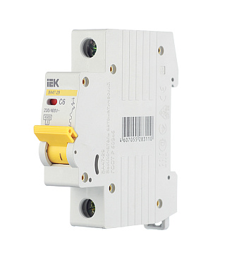 Автоматический выключатель модульный IEK Karat ВА 47-29 1P 6А тип C 4,5 кА 230/400 В (MVA20-1-006-C)
