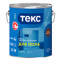 Эмаль алкидно-уретановая Текс Профи для полов красно-коричневая глянцевая 2,7 л