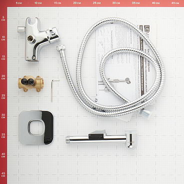 Смеситель с гигиеническим душем встраиваемый Lemark Solo со скрытой частью в комплекте хром (LM7165C)