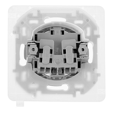 Розетка Legrand Inspiria встраиваемая белая со шторками с крышкой (673740)