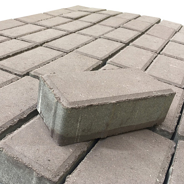 Плитка тротуарная Брусчатка кирпичик 100х200х60 мм коричневая