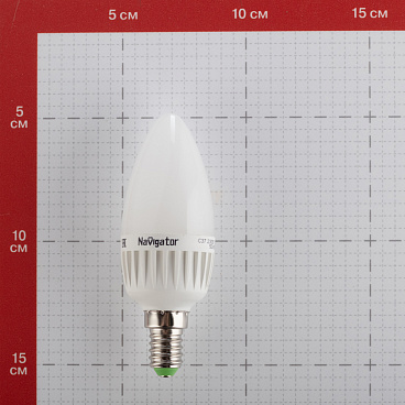 Лампа светодиодная Navigator E14  2700К 7 Вт 176-264 В свеча матовая диммируемая