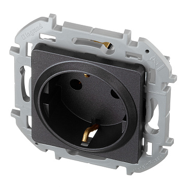 Розетка Legrand Inspiria встраиваемая антрацит (673723)