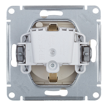 Розетка Systeme Electric AtlasDesign встраиваемая бежевая со шторками с крышкой (ATN000246)