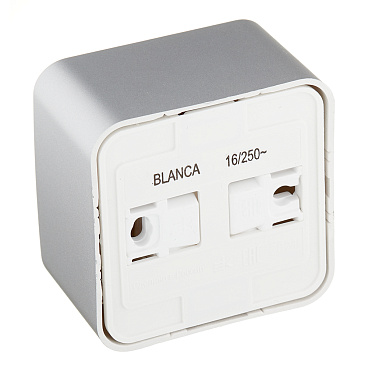 Розетка Systeme Electric Blanca накладная алюминий со шторками (BLNRA011113)