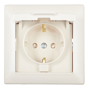 Розетка Svet встраиваемая бежевая со шторками с крышкой (SV1001-0015)