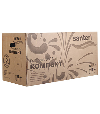 Унитаз-компакт Santeri Вест с косым выпуском с сиденьем пластик белый (1.P201.8.S00.00B.F)