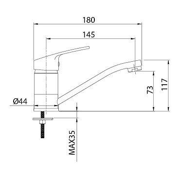 Смеситель для кухни и раковины Milardo Simp однорычажный с поворотным изливом хром (SIMSBR0M01)