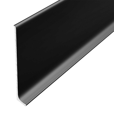 Плинтус алюминиевый напольный черный 80х11,2х2500 мм L-образный