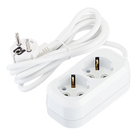 Удлинитель Makel 2 розетки 2 м ПВС 3х1 кв.мм 16 А 2,2 кВт белый (MGP112)