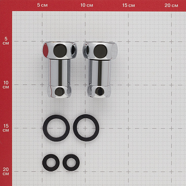 Соединитель прямой для полотенцесушителя 1 ВР(г) х 1/2 ВР(г) хром (2 шт.)