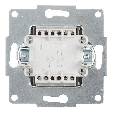 Выключатель Lezard Karina двухклавишный встраиваемый черный бархат с подсветкой (707-4288-112)