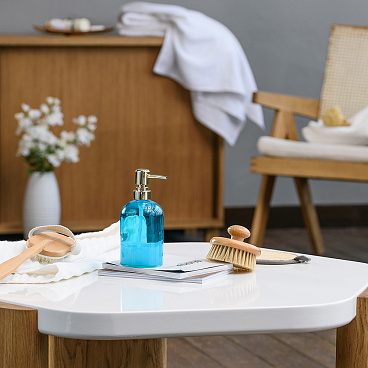 Дозатор для мыла Moroshka Bright Colors настольный стекло бирюзовый (917-308-02)