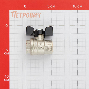 Кран шаровой латунный Bugatti 1/2 ВР(г) х 1/2 ВР(г) бабочка прямой (03020181)