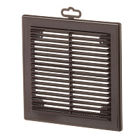 Решетка вентиляционная пластиковая приточно-вытяжная Era Р 208х208 мм с сеткой коричневая