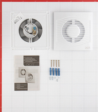 Вентилятор осевой DiCiTi Slim 4C 158х162 мм d100 мм белый