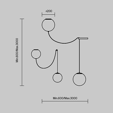 Подвесной светильник Maytoni MOD427PL-L20B3K1