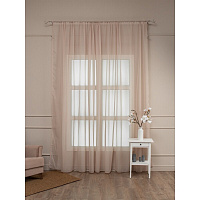 Тюль искусственный шелк бежевый 400х300 см Amore Mio (7820)