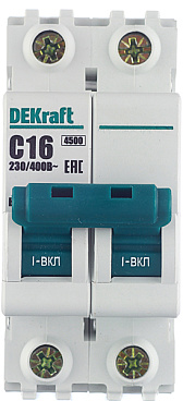 Автоматический выключатель модульный Dekraft BA-101 2P 16А тип C 4,5 кА 230/400 В (11066DEK)