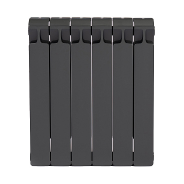 Радиатор биметаллический Rifar Monolit 500 мм 6 секций 3/4 боковое подключение серый