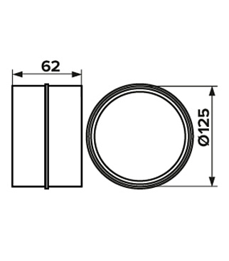 Соединитель для круглых воздуховодов Era с обратным клапаном пластиковый d125 мм