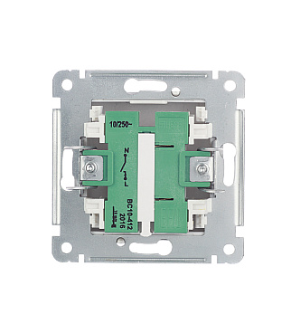 Выключатель Hegel Master одноклавишный встраиваемый серебро с подсветкой (ВС10-412-06)