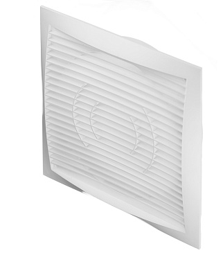 Решетка вентиляционная пластиковая торцевая Era РСФ 200х200 мм с фланцем d160 мм белая