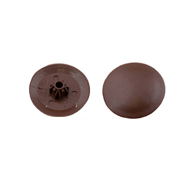 Заглушка декоративная пластиковая на мебельную стяжку HEX d7 мм коричневая (50 шт.)