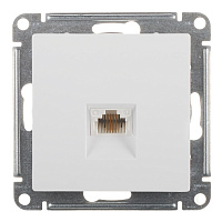 Розетка телефонная Systeme Electric AtlasDesign встраиваемая белая RJ11 (ATN000181)
