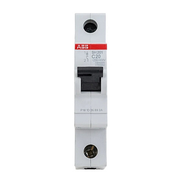 Автоматический выключатель модульный ABB SH201 1P 20А тип C 6 кА 400 В (2CDS211001R0204)