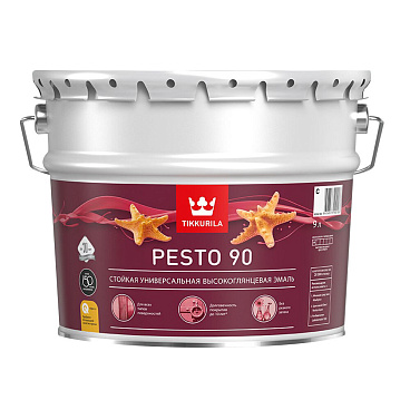 Эмаль алкидная Tikkurila/Tikkivala Pesto 90 база С глянцевая 9 л