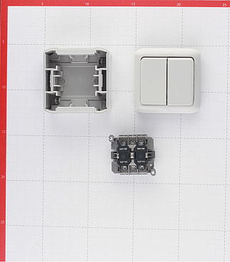 Переключатель Legrand Quteo двухклавишный накладной серый (782331)