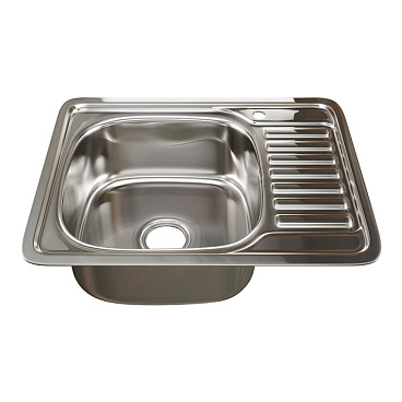 Мойка для кухни Mixline 58х48х16 см врезная правая с крылом с сифоном сталь (528192)