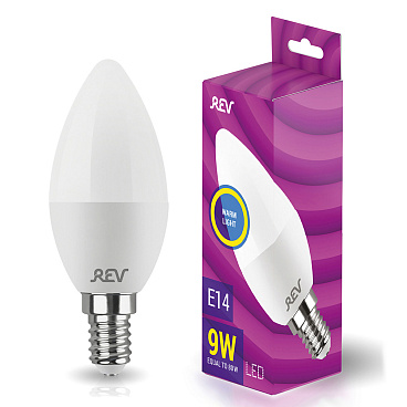 Лампа светодиодная Rev E14  2700К 9 Вт 180-240 В свеча матовая