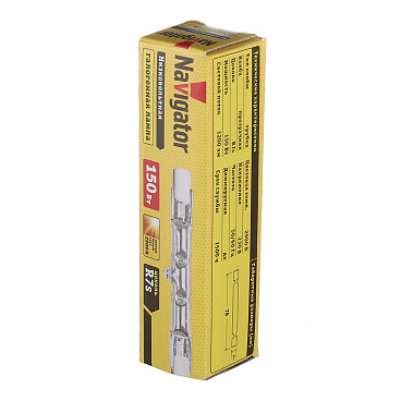 Лампа галогенная для прожектора Navigator R7S J78 150 Вт 2900К теплый свет 220 В трубка (94218/1908/942189/94218)