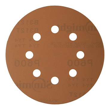 Диск шлифовальный Sunmight Gold d125 мм P600 на липучку бумажная основа (5 шт.)