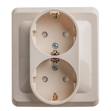 Розетка Systeme Electric Этюд встраиваемая бежевая со шторками (PC16-008K)
