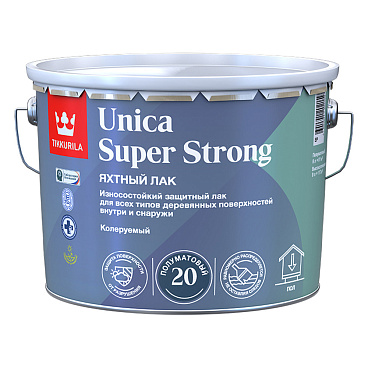 Лак алкидно-уретановый яхтный Tikkurila/Tikkivala Unica Super Strong основа EP бесцветный 9 л полуматовый