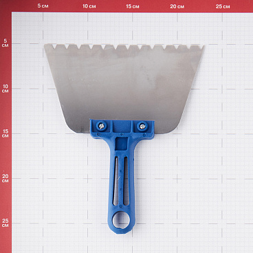 Шпатель для клея зубчатый Дельта 180 мм В15 нержавеющая сталь с пластиковой ручкой (10870-В15)