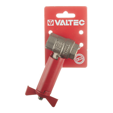 Кран шаровой латунный Valtec 1/2 ВР(г) х 1/2 ВР(г) проходной бабочка с удлиненным штоком прямой (VT.250.N.04)