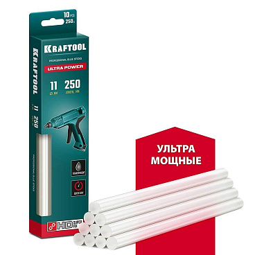 Стержни клеевые Kraftool Ultra Power 11х250 мм прозрачные 250 г (10 шт.)