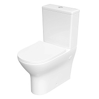 Унитаз-компакт Сorsa Deco FX безободковый с горизонтальным выпуском с сиденьем дюропласт микролифт белый (TPFX610SR)