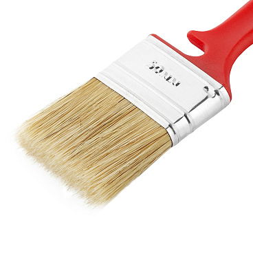 Кисть плоская натуральная щетина пластиковая ручка Wenzo Pro 50х12 мм для эмалей и лаков на алкидной основе