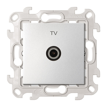 Розетка телевизионная Simon 24 Harmonie встраиваемая алюминий TV (2450476-033)