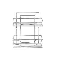 Полка для ванной Primanova двухъярусная 245х300х155 мм металл хром (D-05224)