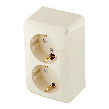 Розетка Systeme Electric Этюд накладная кремовая со шторками (PA16-008K)