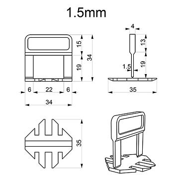 Система выравнивания плитки Beorol 1,5 мм зажим ворота (100 шт.)