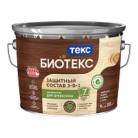 Антисептик Текс Биотекс 3-в-1 декоративный для дерева лесной каштан 9 л