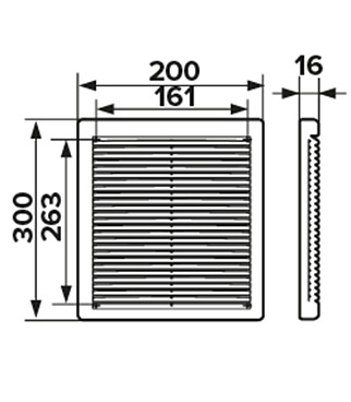 Решетка вентиляционная пластиковая приточно-вытяжная Era РЦ 200х300 мм с сеткой белая